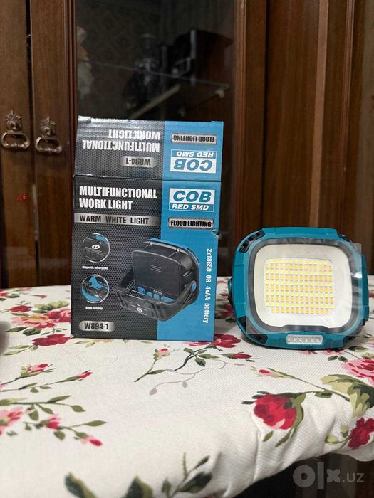 Мощный LED прожектор W894-1 COB Work Light магнит  крюк аккумуляторный