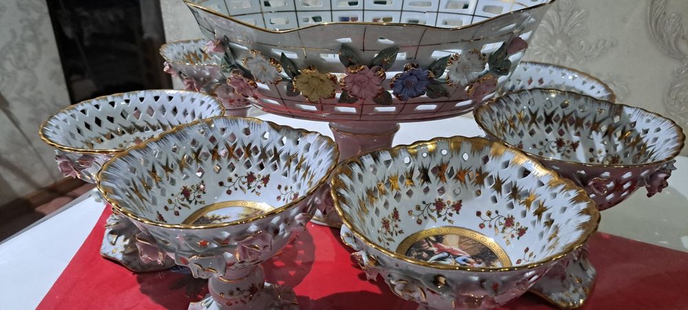Оргинал редкий фарфор ваза в комплекте