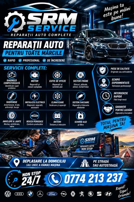 Electrician Auto & Mecanic Auto | Deplasare la Domiciliu | NON-STOP | Diagnoză Profesională