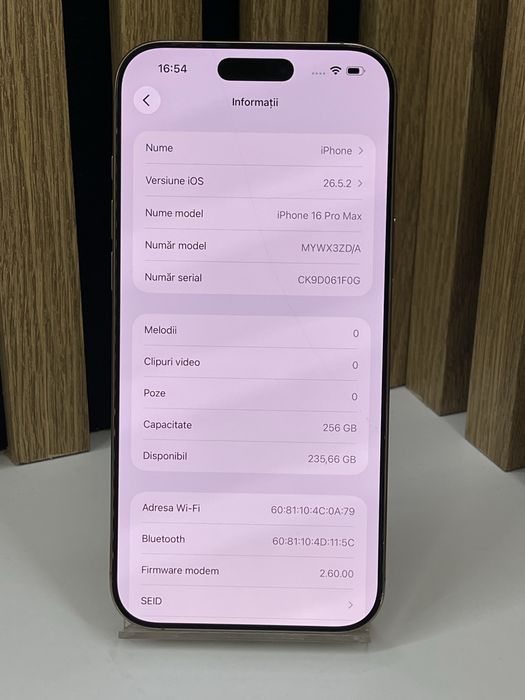 Iphone 16 Pro Max 256Gb 93% bat (display si spate fisurate) #61501