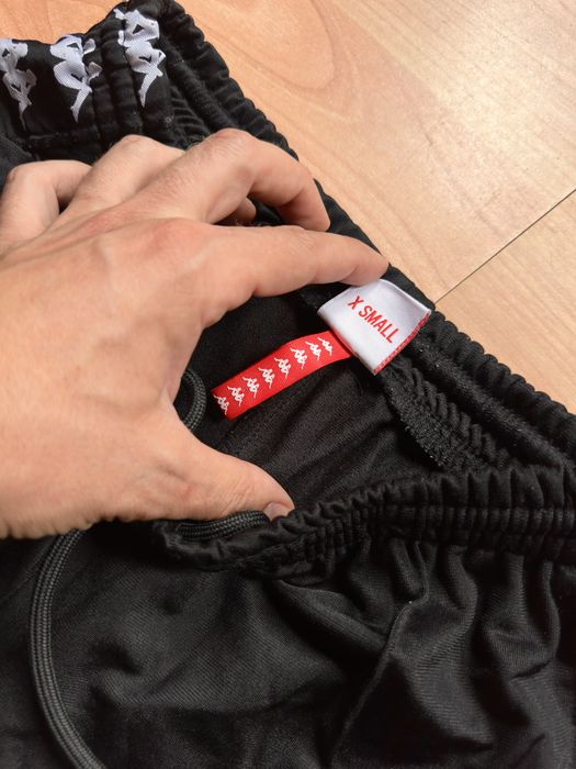 Pantaloni popper pants joggers trousers tearaway retro Kappa omini logo wide leg logo tape size XS