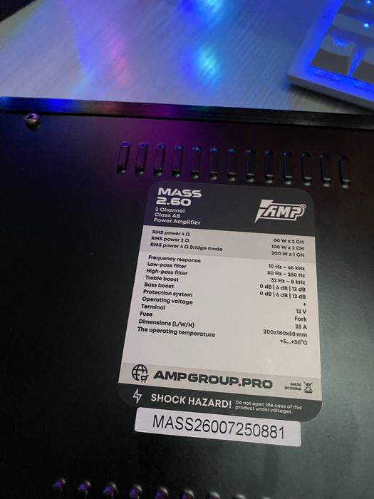 Сабвуфер Momo 12" + усилитель AMP 2.60 + короб "