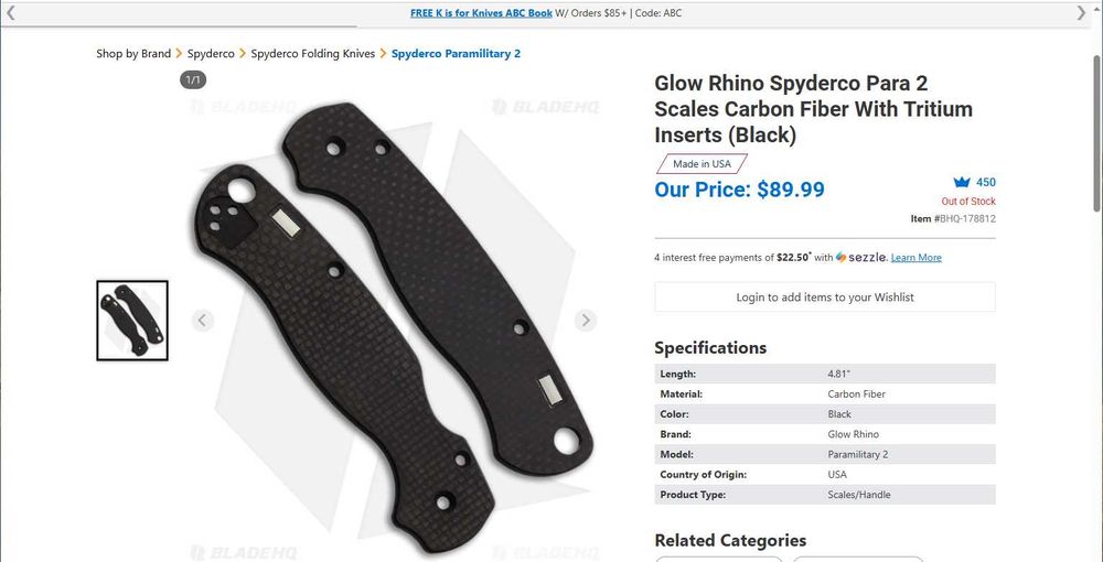 Нож Spyderco Paramilitary 2 Compression Lock Knife G-10