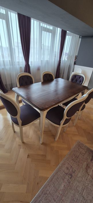 Masa dining + masuta cafea + set 6 scaune (european-heritage.com)