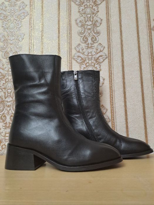 Полусапожки теплые кожанные