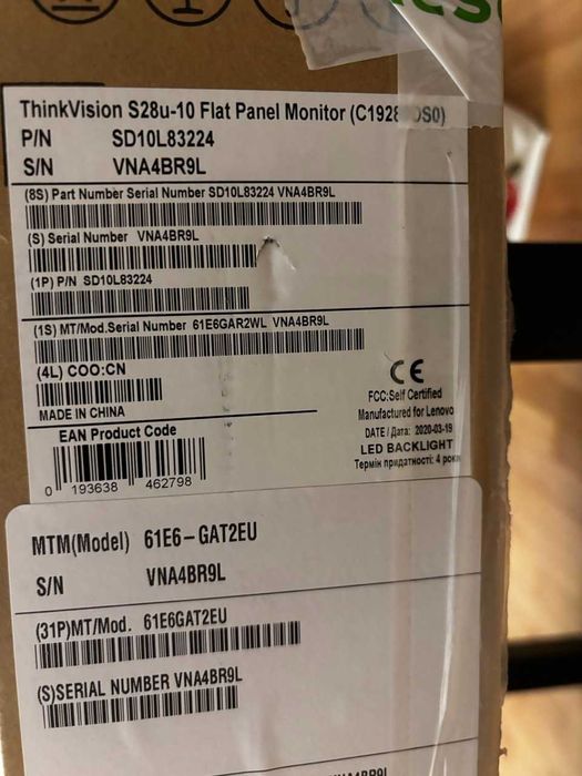 Monitor ThinkVision S28u-10 IPS, 28" (inch)