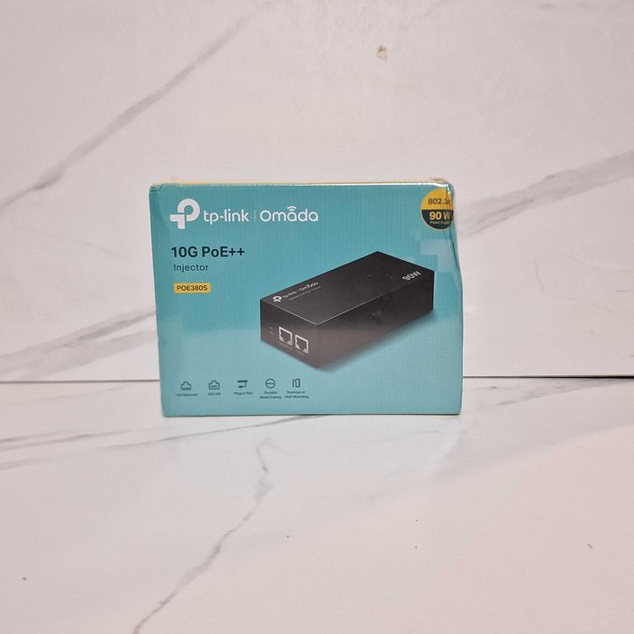 Injector PoE TP-Link POE380S, negru, RJ45 Ethernet LAN, 50-60Hz