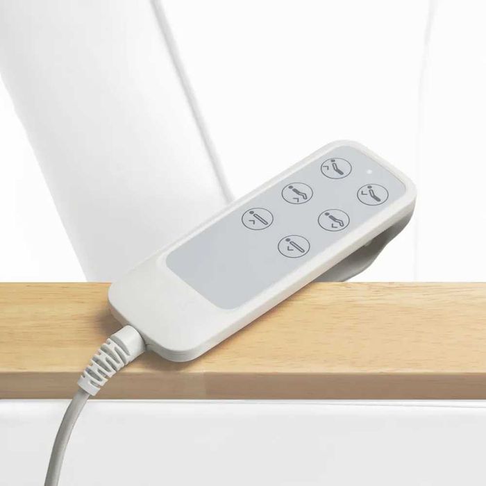 Scaun cosmetic electric Lux 273B – 3 motoare, tapițerie albă premium