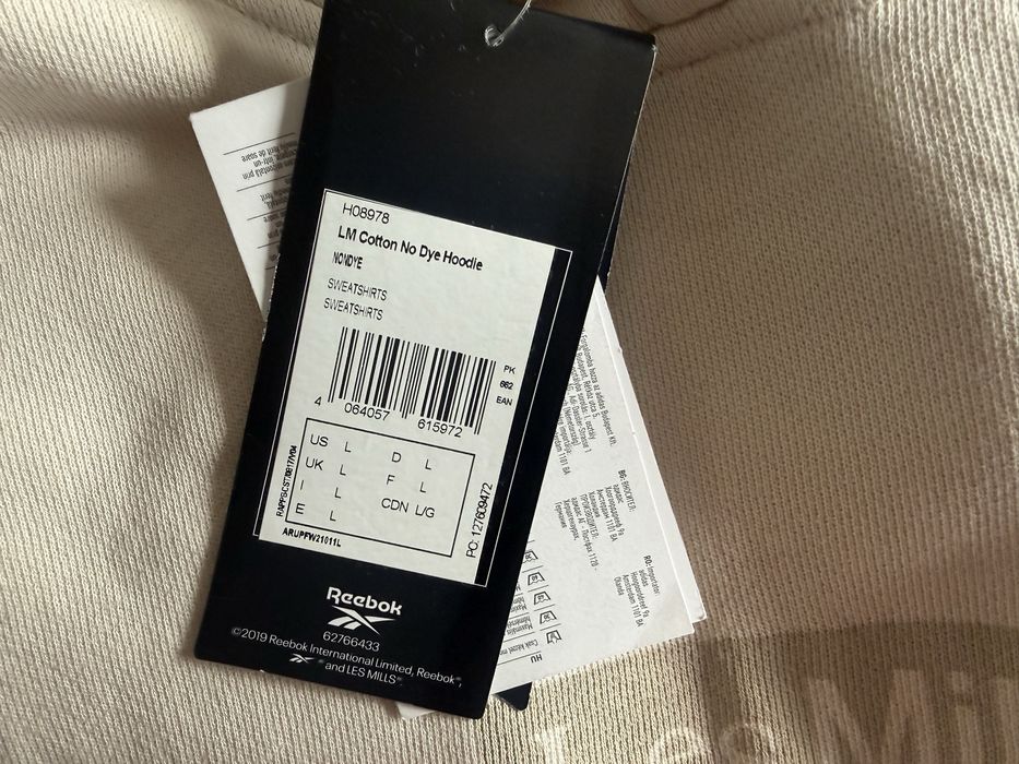 Reebok Les Mills Cotton No Dye Hoodie ОРИГИНАЛЕН мъжки суичър - XL