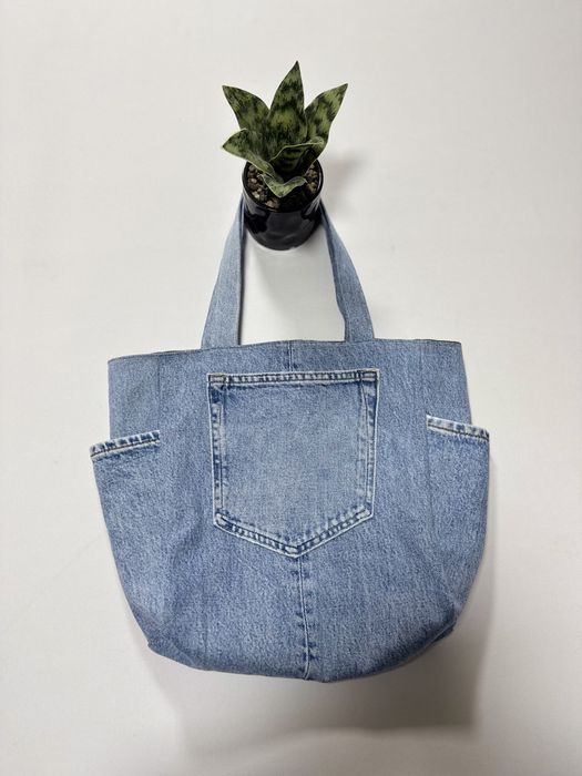 Geanta tote bag custom reworked denim premium vintage Y2K swag opium
