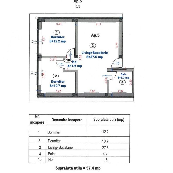 Apartament 3 camere finisat LA CHEIE - Turnisor Sibiu