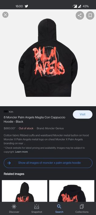 Hanorac Moncler x Palm Angels XL