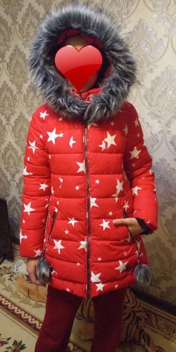 Пуховик на девочку 7-10 лет