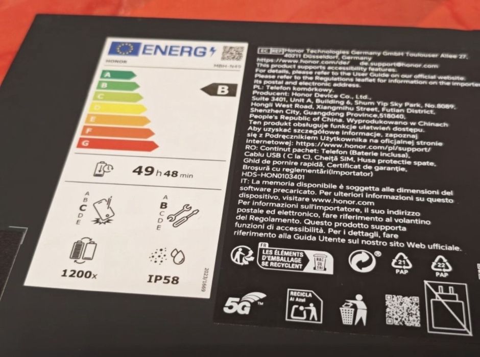 KATO НОВ 512GB Honor Magic V5 5G 16GB Технополис Гаранция 2028г BLACK