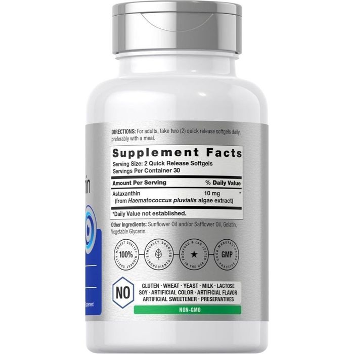 Астаксантин  Horbäach Astaxanthin 
10мг
60 мягких капсул 
Формула, пол