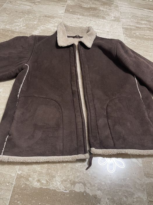 Geaca piele întoarsă,maro