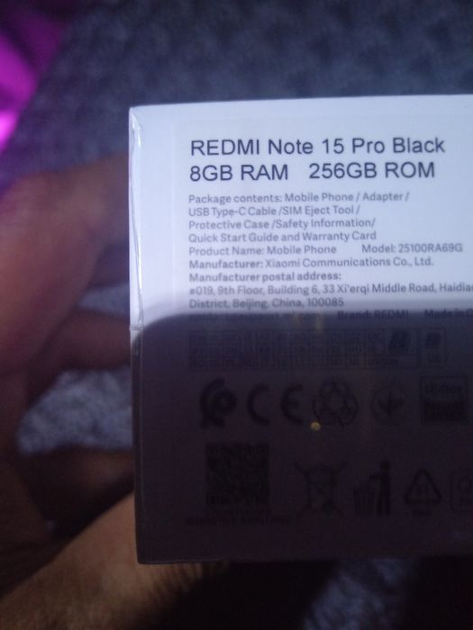 Redmi Note 15 Pro Black 256g. Yengi.