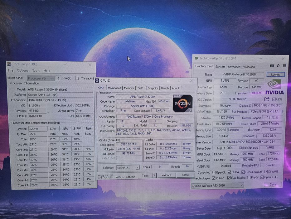 Unitate PC Gaming Ryzen 7 3700X RTX 2060 16GB RAM SSD