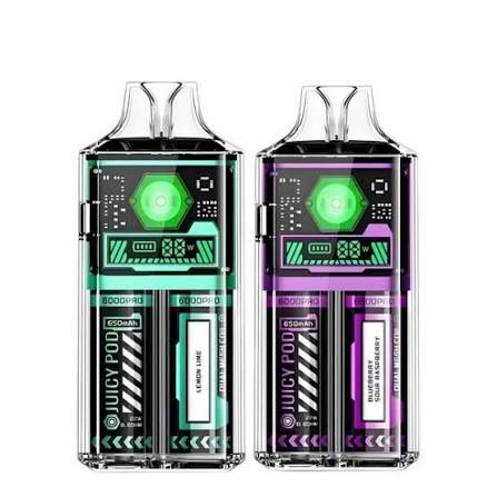 Pachet 10 Bucati Vape 6000 Puffs Jucy Pod Reincarcabil Reglaj Putere Display