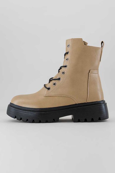 Ghete de piele ecologica cu fermoar, MUSK, Maro, Nr 37, NOU, 229 Lei