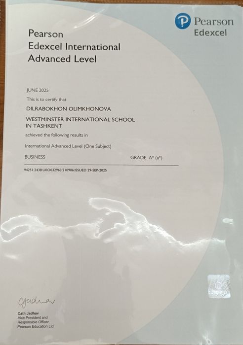 Ingliz tili IELTS, IGCSE Economics, Business Studies, A level Business