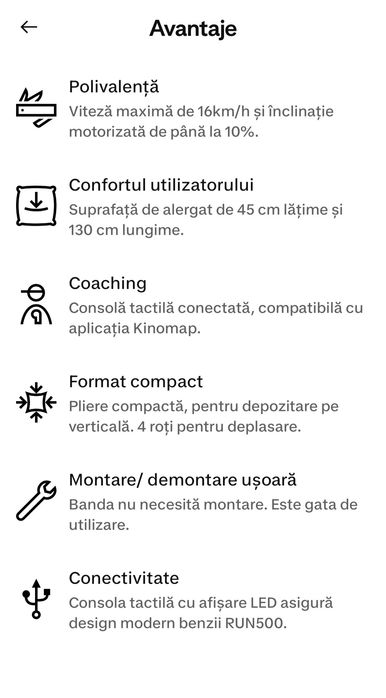 Banda de alergat pliabila RUN500