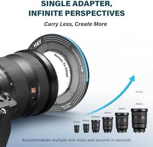 Нов Регулируем адаптерен пръстен H&Y RevoRing 37-49мм 52мм фотоапарат