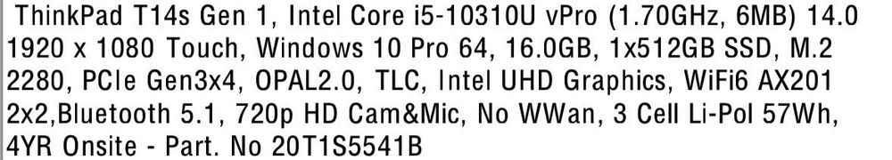 Lenovo ThnikPad Gen 1