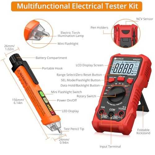 Нов Електрически тестер комплект мултиметър безконтактен 12-1000V температура честота