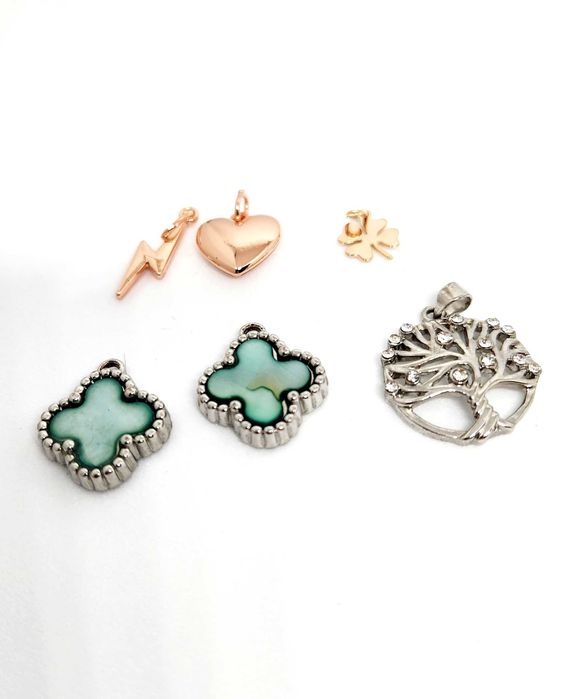 Висулки Sunlight детелина перла дърво черупка сърце мълния