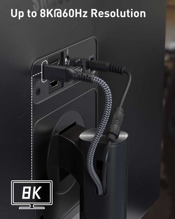 Cablu 1m USB C,Thunderbolt 4,40 Gbps,100 W,8K/5K-60Hz,iPhone 15 Pro