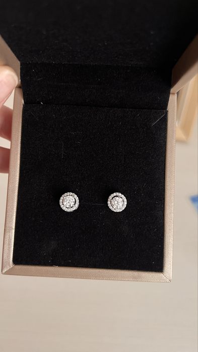 Пусеты серебро, бриллиант