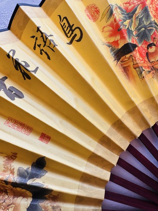 Веер бамбук шелк