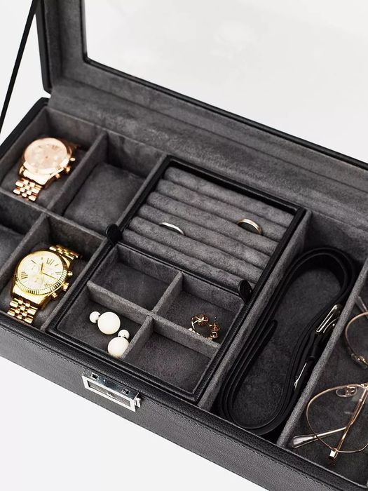 Шкатулка для часов украшений большая с замком