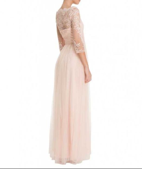 Сватбена булчинска абитурентска рокля от Англия бледорозова размер М