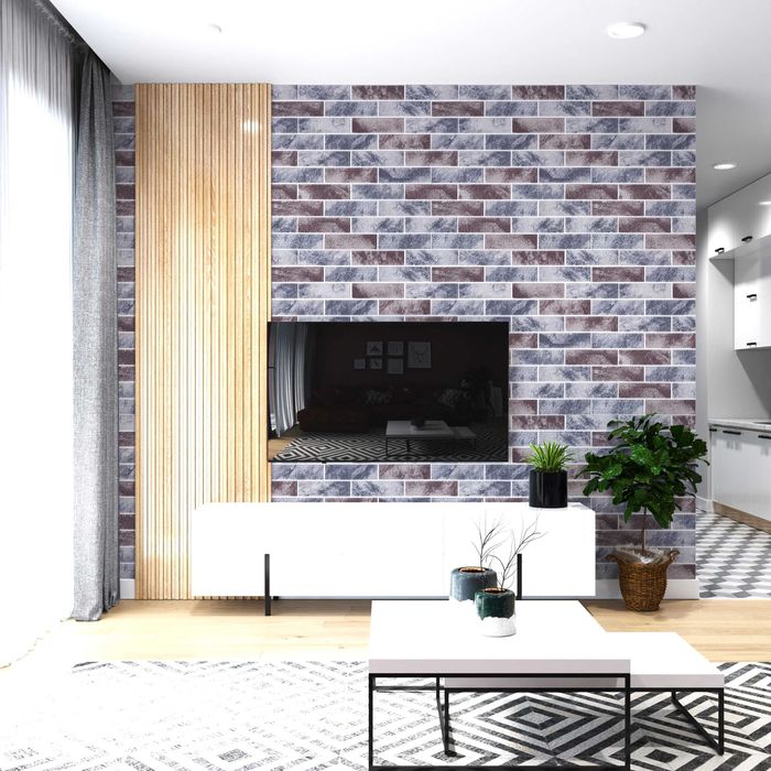 Самозалепващо пано тухли мраморно покритие 5мм