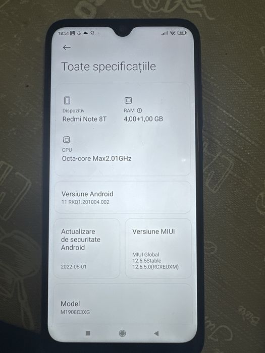 redmi note8T,64gb,5gb ram