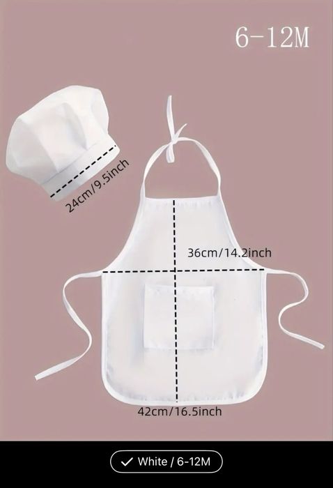 Престилка и шапка за бебе 6-12м Готвач/Пекар
