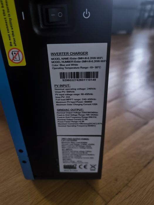 Инвертор за соларна система Easun 6.2kW WiFi