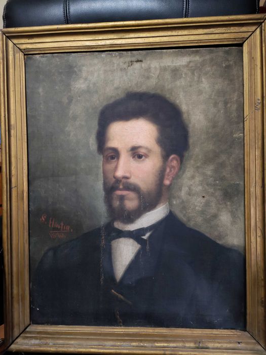 Tablou SAVA HENȚIA (Hinția) 1870 – Portret Nicolae G, semnat