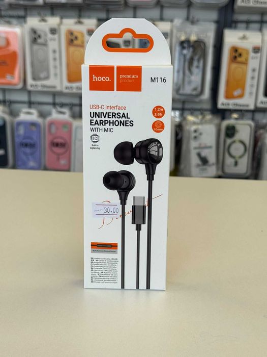 Casti cu firUSB C cu dop ,compatibilitate Android si iPhone 15/16/17