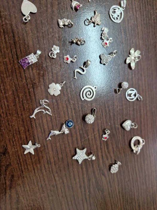 32 pandantive argint 925, noi/marcate, ideal martisoare