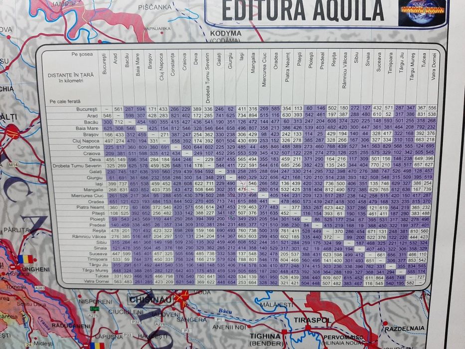 Harta fizica geografica, administrativa