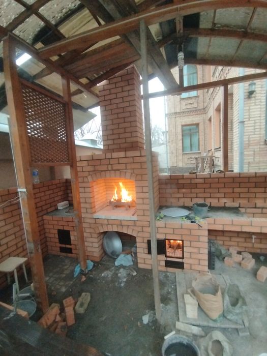 летняя кухня камин очаг