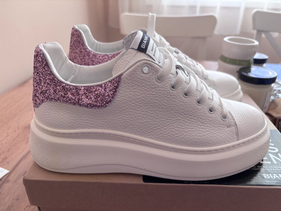 Кецове bianki с розов брокат