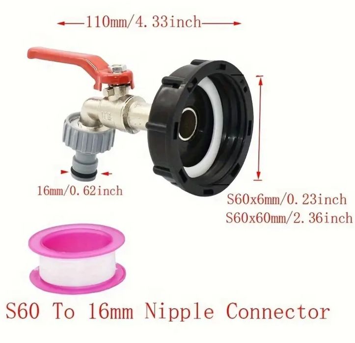 Капачка с кран за цистерна 1000л