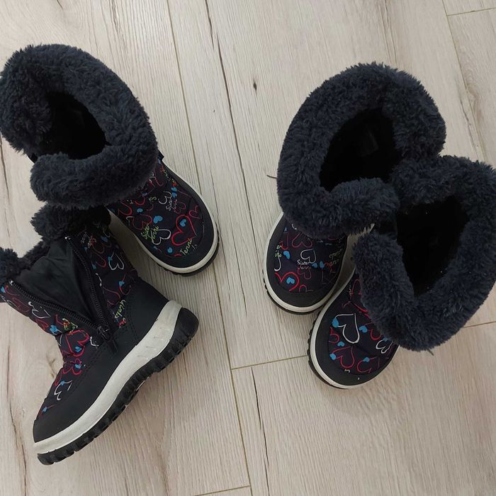 Ghete cizme bebe de zapada imblanite cu fermoar marinea 23 Cortina