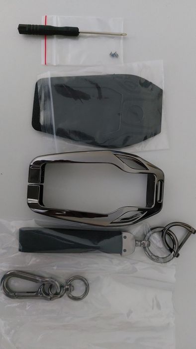 Черен кожен калъф за ключ BMW/БМВ F10 F20 F30 F80 X3 F25 F26 X4Серии 1