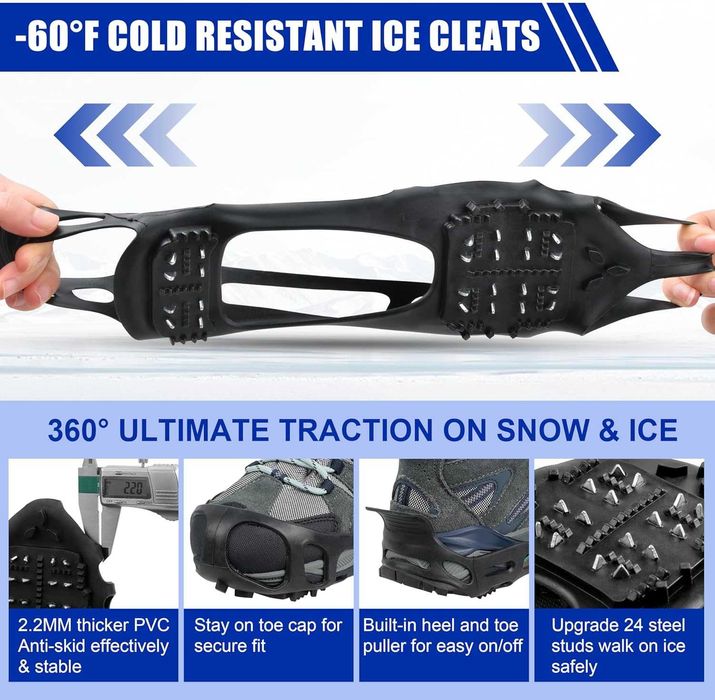 Ледени котки за обувки и ботуши за жени и мъже, за ходене по сняг, лед