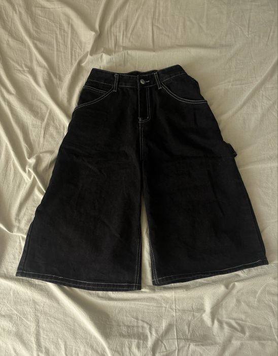 Черни baggy oversized дънкови шорти